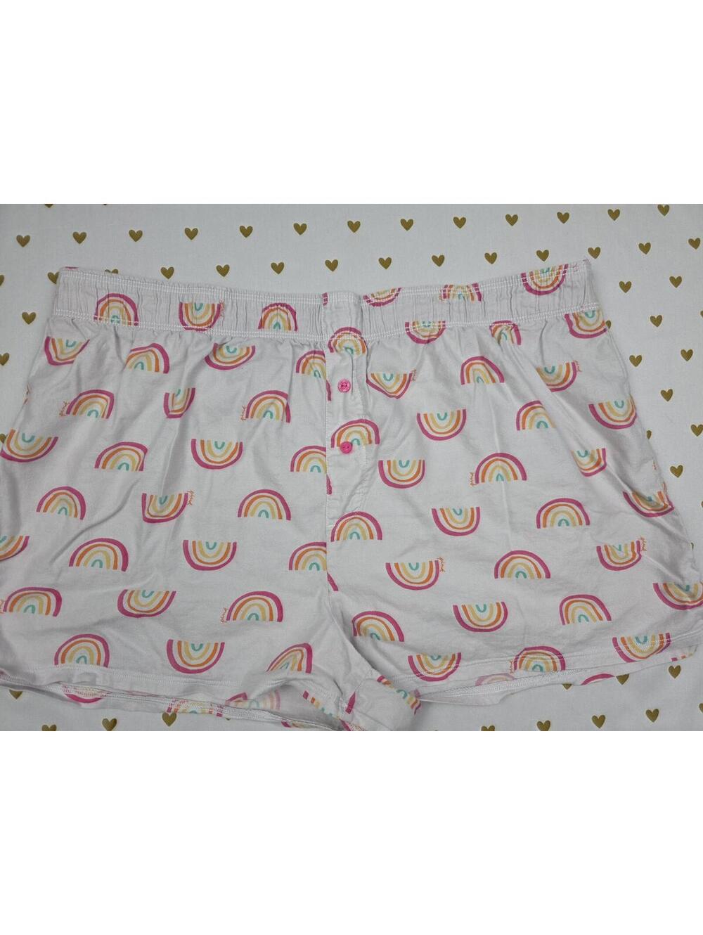 Victorias Secret PINK RAINBOWS Sleep Shorts Boxers Pajama Bottoms MEDIUM